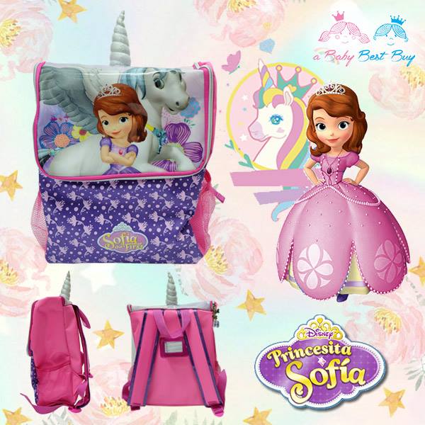 ฮ 'Disney sofia the first - กระเป๋าเป้สะพายหลัง ลายเจ้าหญิงโซเฟีย กระเป๋านักเรียน ของแท้ ลิขสิทธิแท้ (14 นิ้ว)