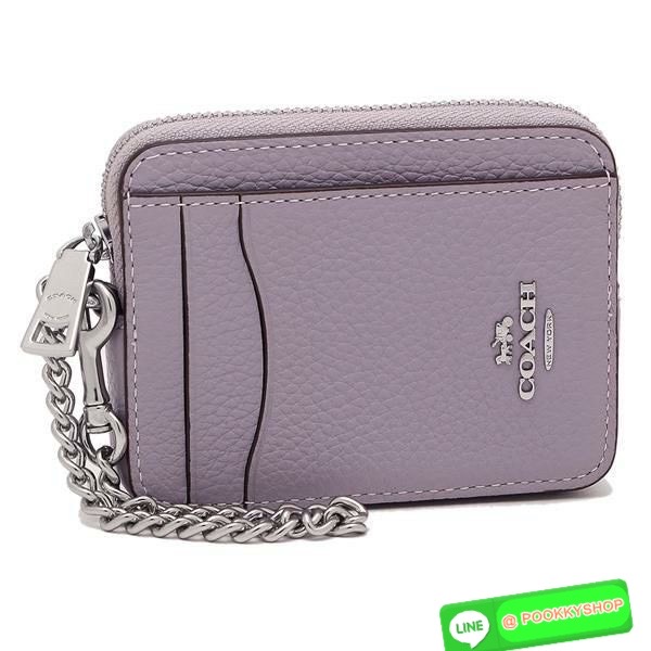 💗Coach C0058 Zip Card Case In Signature Canvas💗 กระเป๋าใบนี้นอกจากช่องใส่บัตรแล้ว ด้านหลังยังมีช่องสำหรับใส่ธนบัตรหรือเหรียญสามารถเปิดปิดได้ด้วยซิป เพิ่มลูกเล่นเป็นสายโซ่คล้องมือ หรือคล้องกับกระเป๋าก็ได้เช่นกัน ขนาดกะทัดรัด พกพาสะดวก การดู