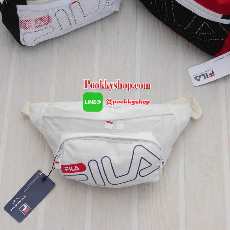 เข้าเพิ่ม ครบสี 5 สีค่ะ fila hip sack bag กระเป๋าคาดเอวและอก แท้ไม่ต้องรอพรีหรือหิ้วจากเกาหลี วัสดุผ้า Canvas หนาสวยนิ่ม หน้ากระเป๋าสกรีน Fila ตัวใหญ่ ดีไซน์กระเป๋าและสีสันที่สวยงามและทันสมัยเหมาะลุคใหม่ หัวซิปปั้ม