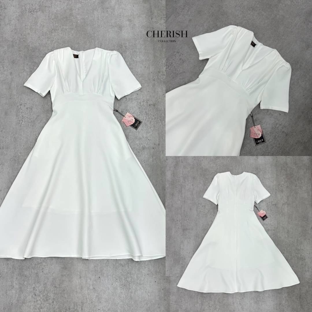 💗CHERISH COLLECTION 💗 DETAILS :: เดรสทรงสวยให้ลุคเรียบหรูดูแพง ใส่ได้ทั้งงานบุญ งานแต่ง ด้วยการตัดเย็บ และใช้เนื้อผ้าอย่างดี ช่วงคอเป็นตัวสีใครใส่ก็ดูสูงโปร่ง จับจีบช่วงไหล่ไล่มาถึงอก ตีเกร็ดช่วงเอว ช่วงสะโพกปล่อยเป็นทรง A แต่งกระเป๋าใช้งา
