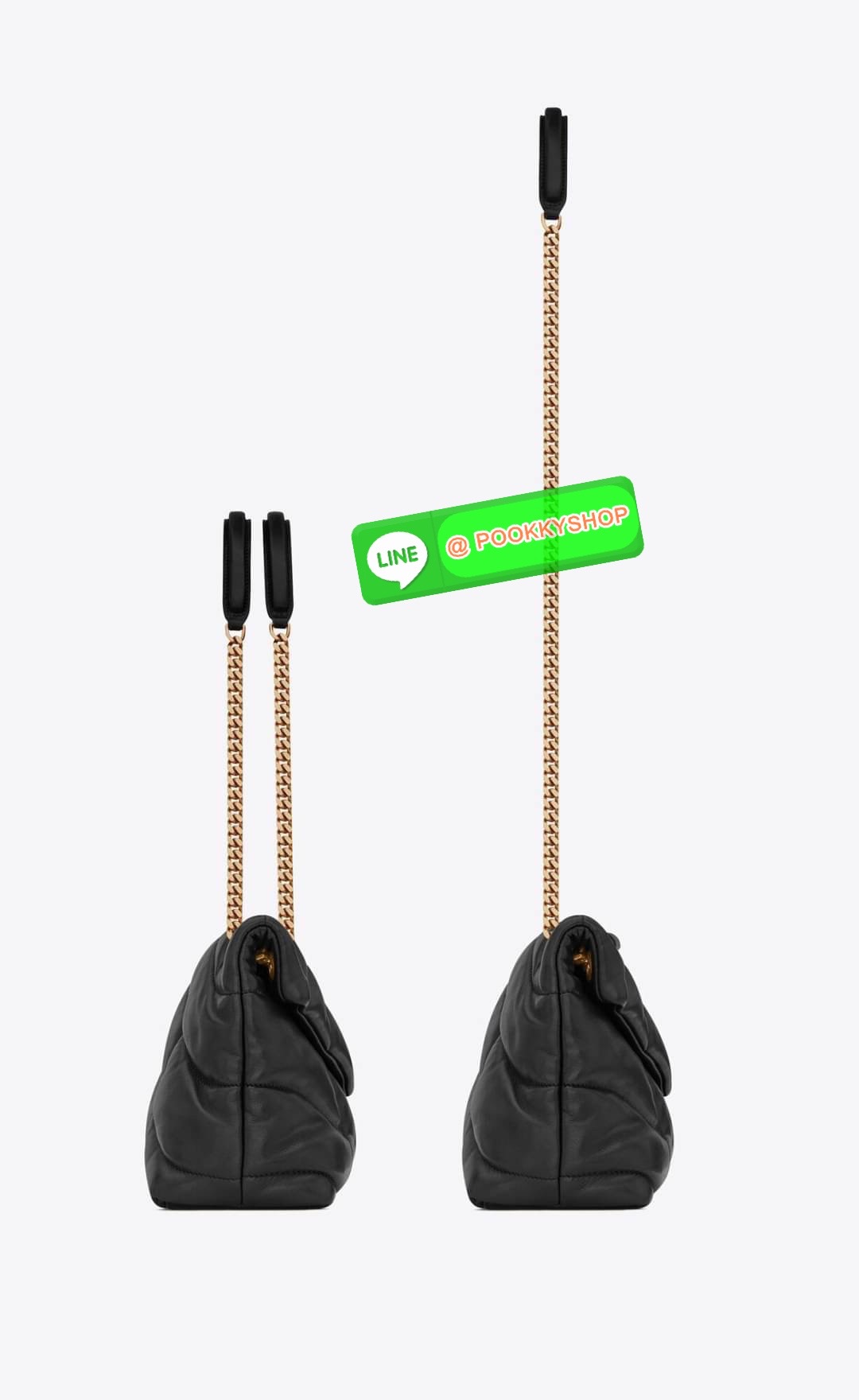 SAINT LAURENT Loulou Puffer Small shoulder bag material: leather internal details: fabric lining, internal zipped pocket colour of fastening: gold tone hardware adjustable chain and leather shoulder strap magnetic fastening