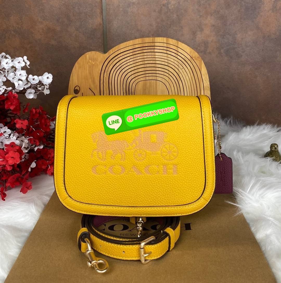 CoachSADDLE BAG WITH HORSE AND CARRIAGE (COACH C4058) หนังกรวดละเอียดภายในกระเป๋ามัลติฟังก์ชั่น กระดุมแม่เหล็ก ซับในผ้านอกกระเป๋าเปิด สายสะพายถอดได้ สายสะพายยาว 22" สำหรับสะพายไหล่หรือ crossbody