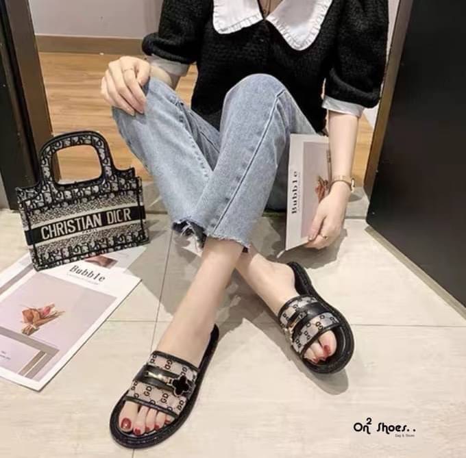 แบบสวยพร้อมส่ง รองเท้าแตะตาข่ายโปร่งใส 3สี มีเส้นคาดหน้า พื้นนิ่มนิยมมาก ใส่สบาย