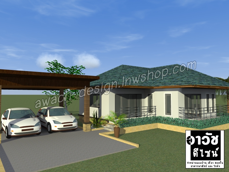 B118 แบบบ้านชั้นเดียว 2 ห้องนอน