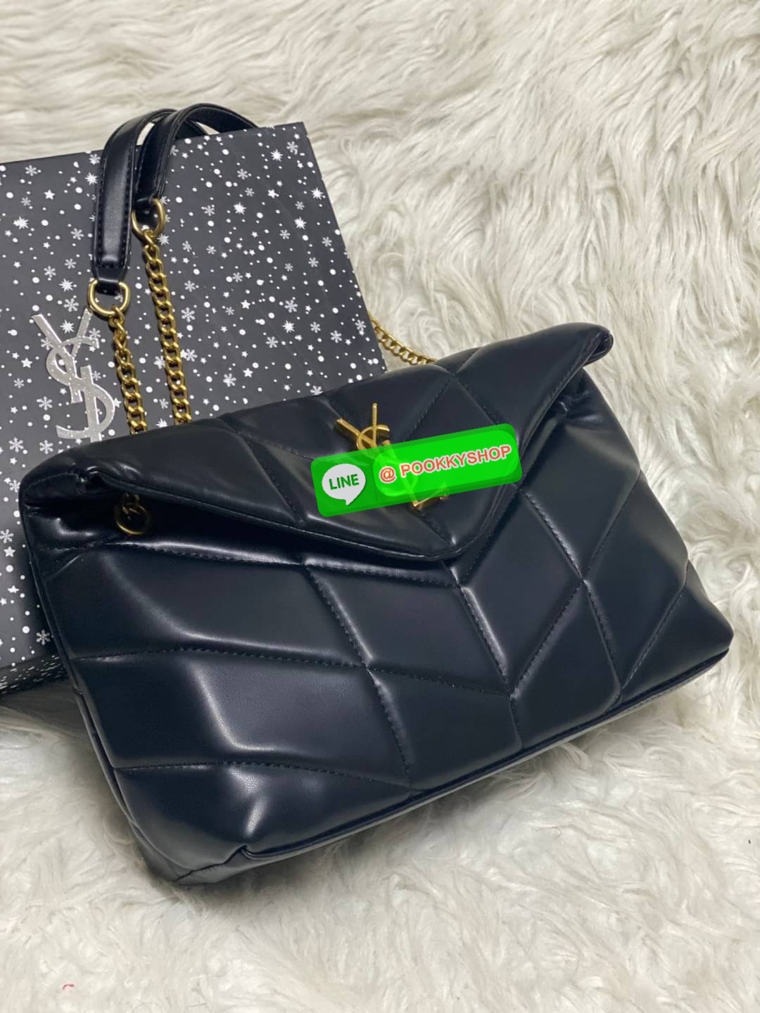 SAINT LAURENT Loulou Puffer Small shoulder bag material: leather internal details: fabric lining, internal zipped pocket colour of fastening: gold tone hardware adjustable chain and leather shoulder strap magnetic fastening