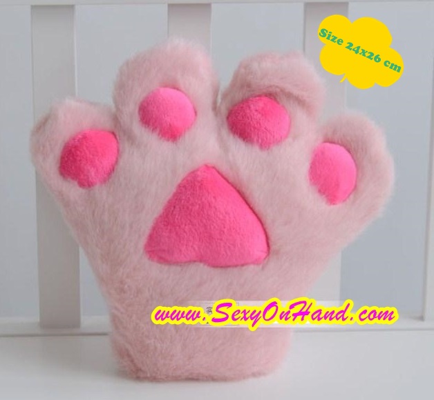 ถุงมือ แมวเหมียว ถุงมือคอสเพลย์ ถุงมือแมว สีเทา ใส่ได้ทั้งเด็กและผู้ใหญ่ Size 22x26cm