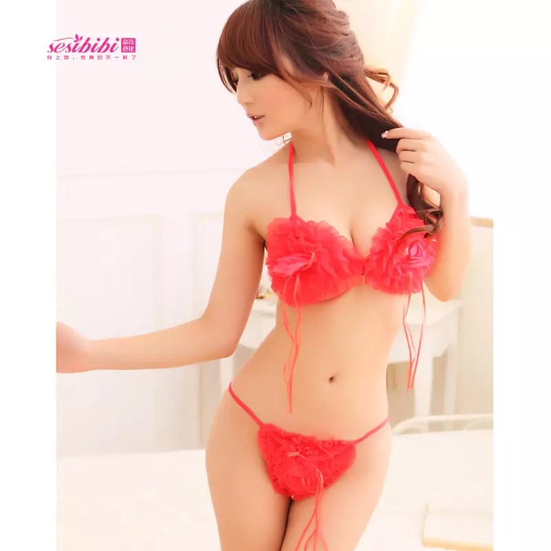 บิกินี่ เซ็กซี่ ทูพีซ สีดำ แต่งชีฟองจีบย่น พองฟู เพิ่มวอลลุ่มเก๋ๆ เปรี้ยวจี๊ดส์เข็ดฟันกันแบบสุดๆ ไปเลยคร่า Free Size
