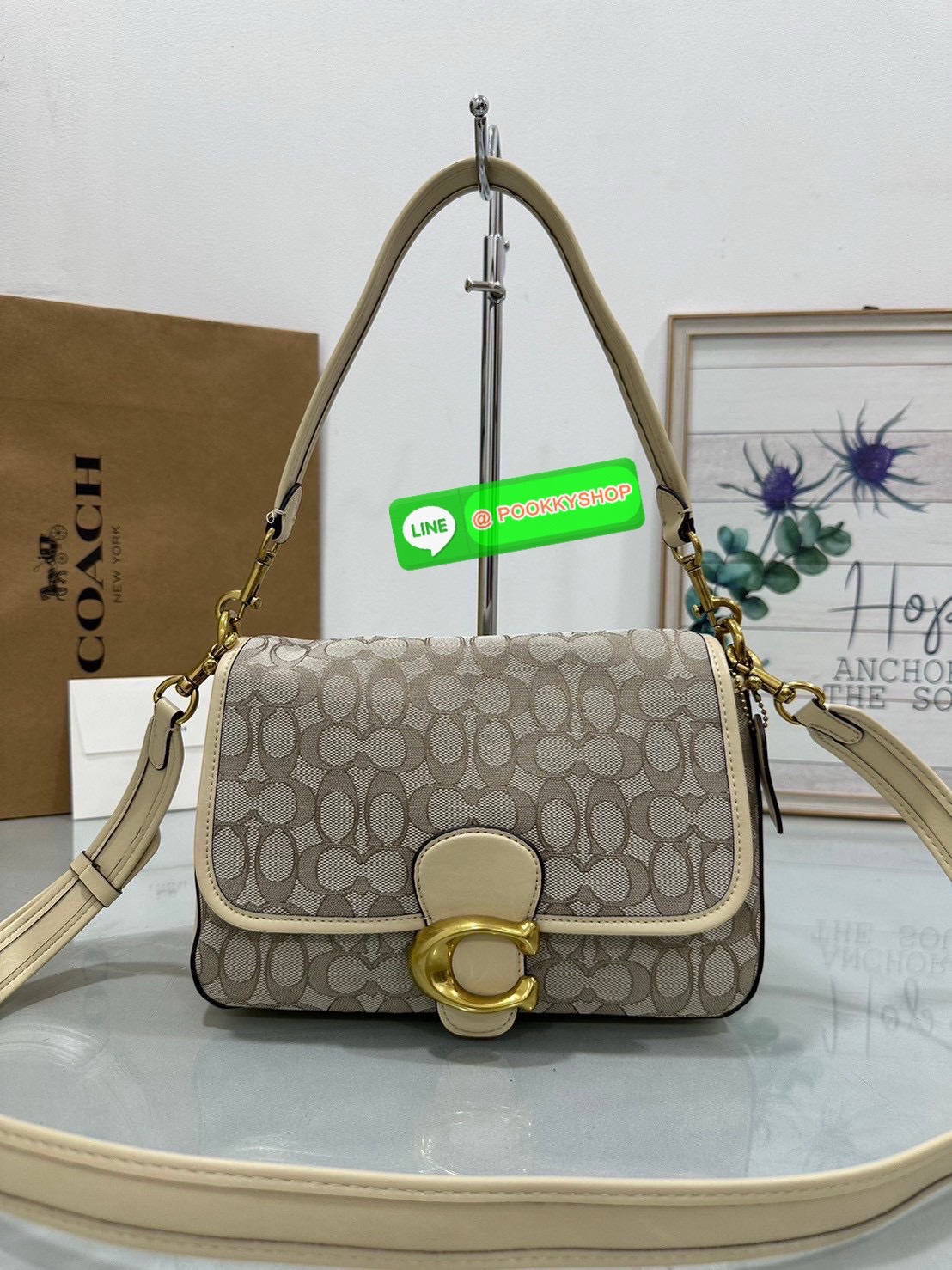 Coach CJ854 Soft Tabby Shoulder Bag In Signature Jacquard Features denim