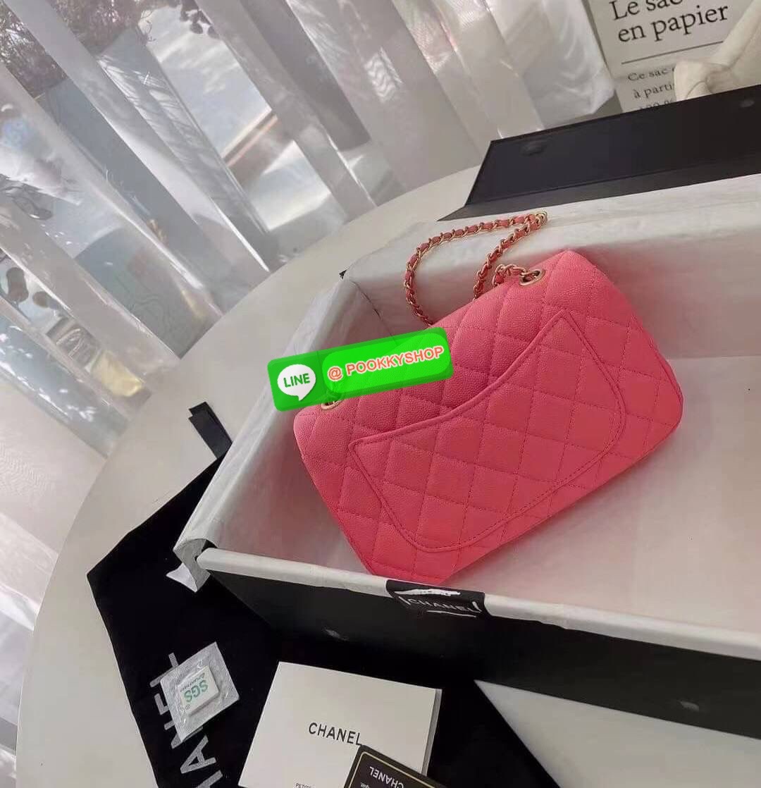 Chanel MINI FLAP BAG CAVIAR Leather GOlD tone hardware