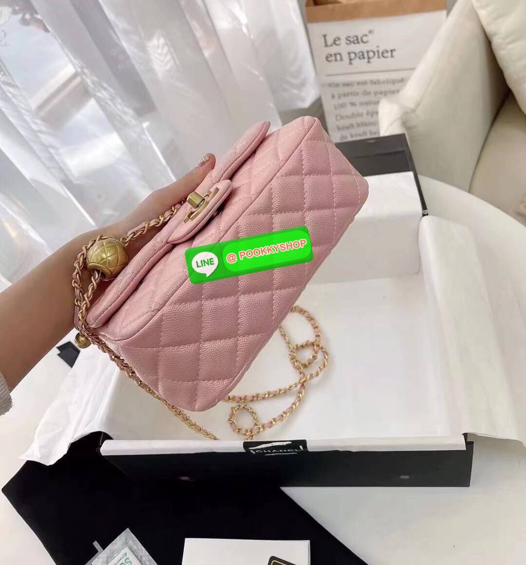 Chanel MINI FLAP BAG CAVIAR Leather GOlD tone hardware