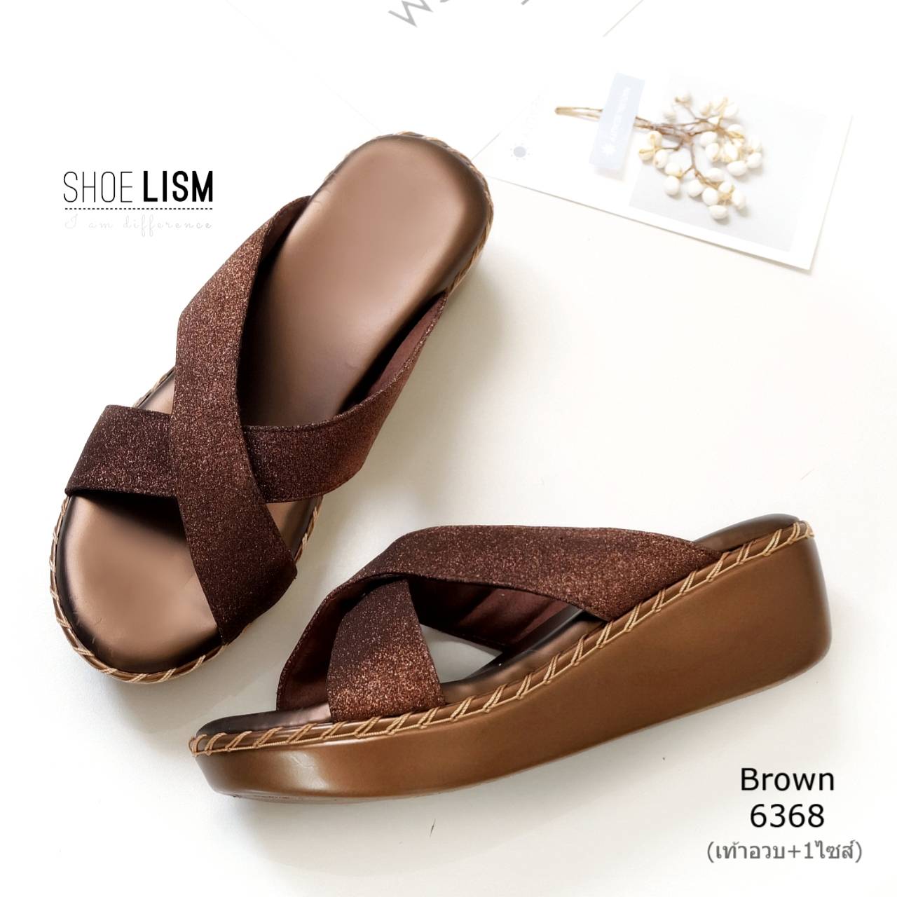 สินค้าพร้อมส่ง มาใหม่คร้าางานหน้าไขว้ รองเท้าลำลองส้นเตารีด สวมใส่ง่าย ใส่สบาย พื้นนิ่ม แมทซ์กับชุดไหนก็เก๋ๆๆคร้าา!👍