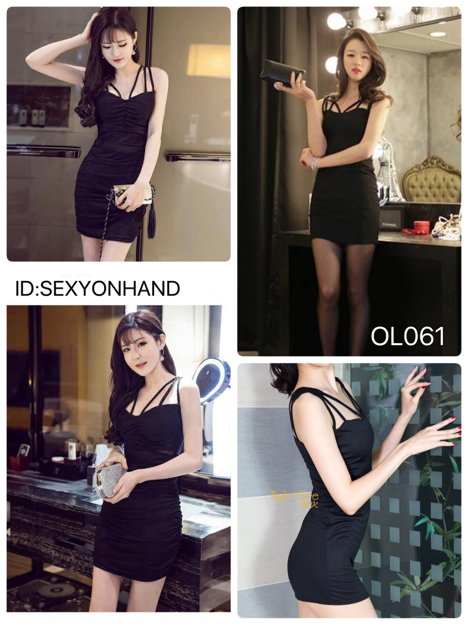 ชุดเดรส ชุดออกงาน เดรสสั้น สีดำ แต่งสาย สวย หรู เนื้อผ้าหนังไก่ ทิ้งตัว สวยเปรี้ยว