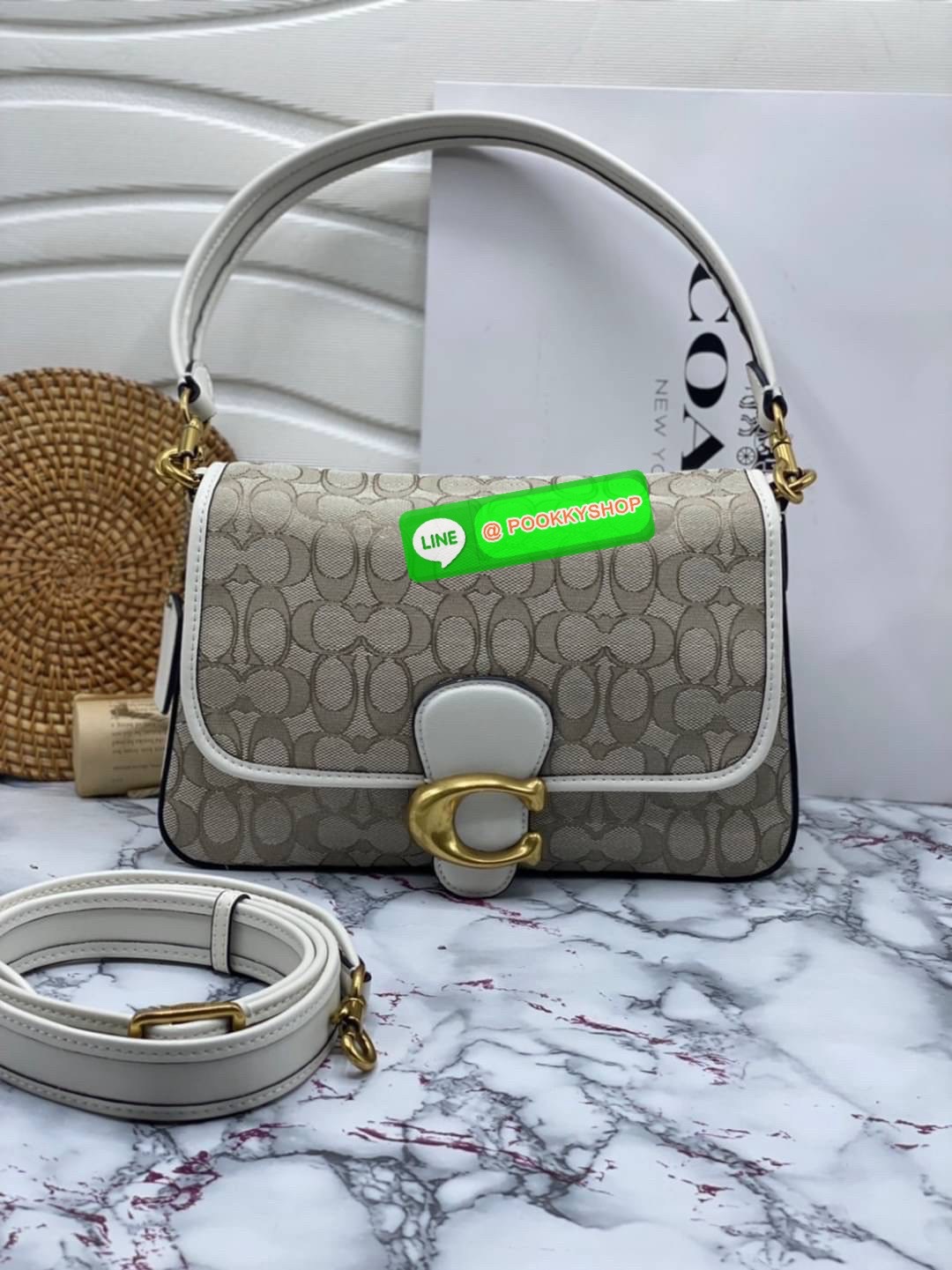 Coach CJ854 Soft Tabby Shoulder Bag In Signature Jacquard Features denim