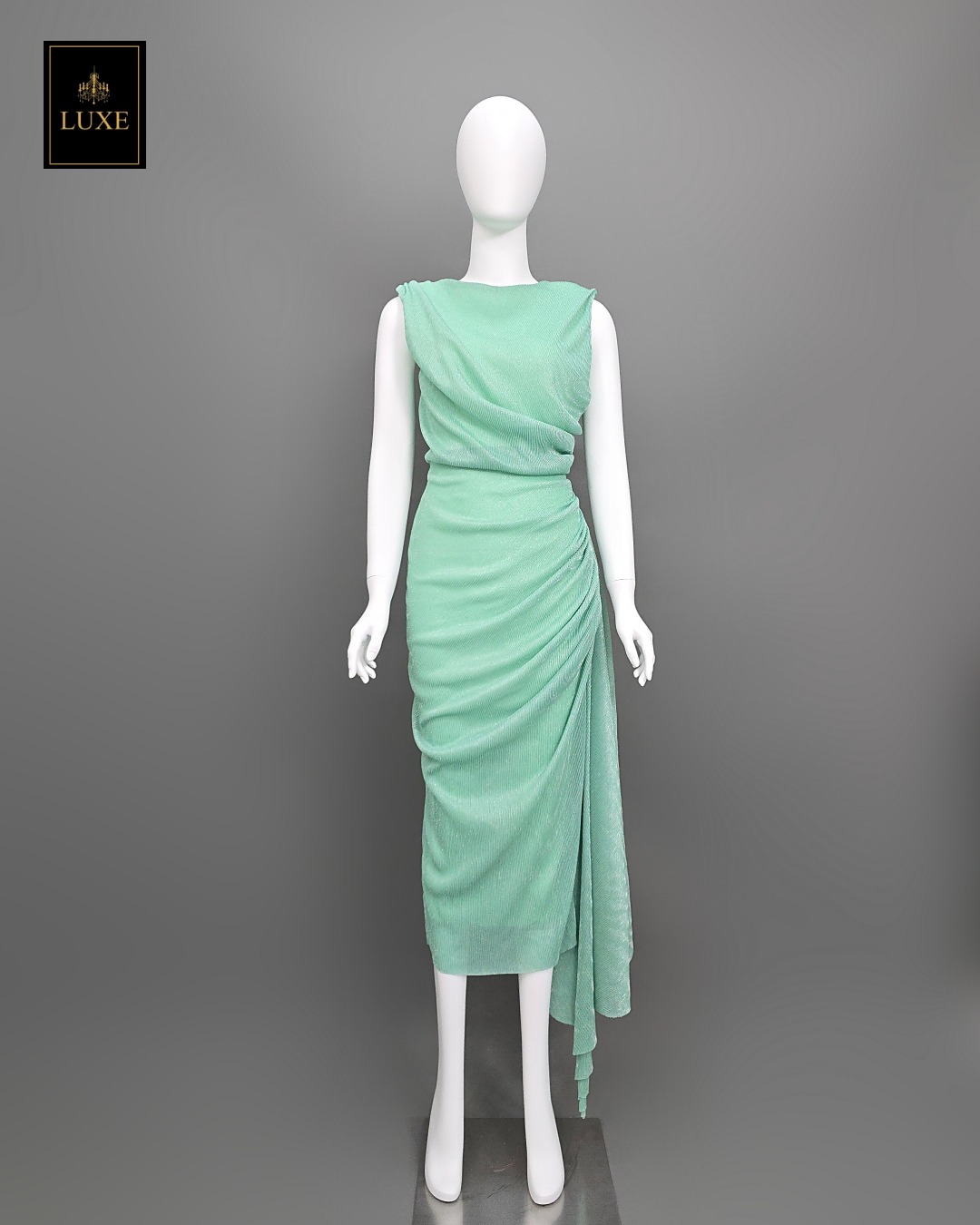 เดรสแฟชั่น มีดี้เดรสเสื้อคอกลมแขนกุด กระโปรงทรงสอบ