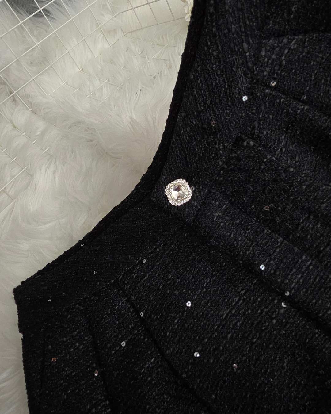 ชุดเซทแฟชั่น เซ็ตเสื้อเกาะอกทรงหลวม+กางเกงเอวสูงขากระบอกกว้าง