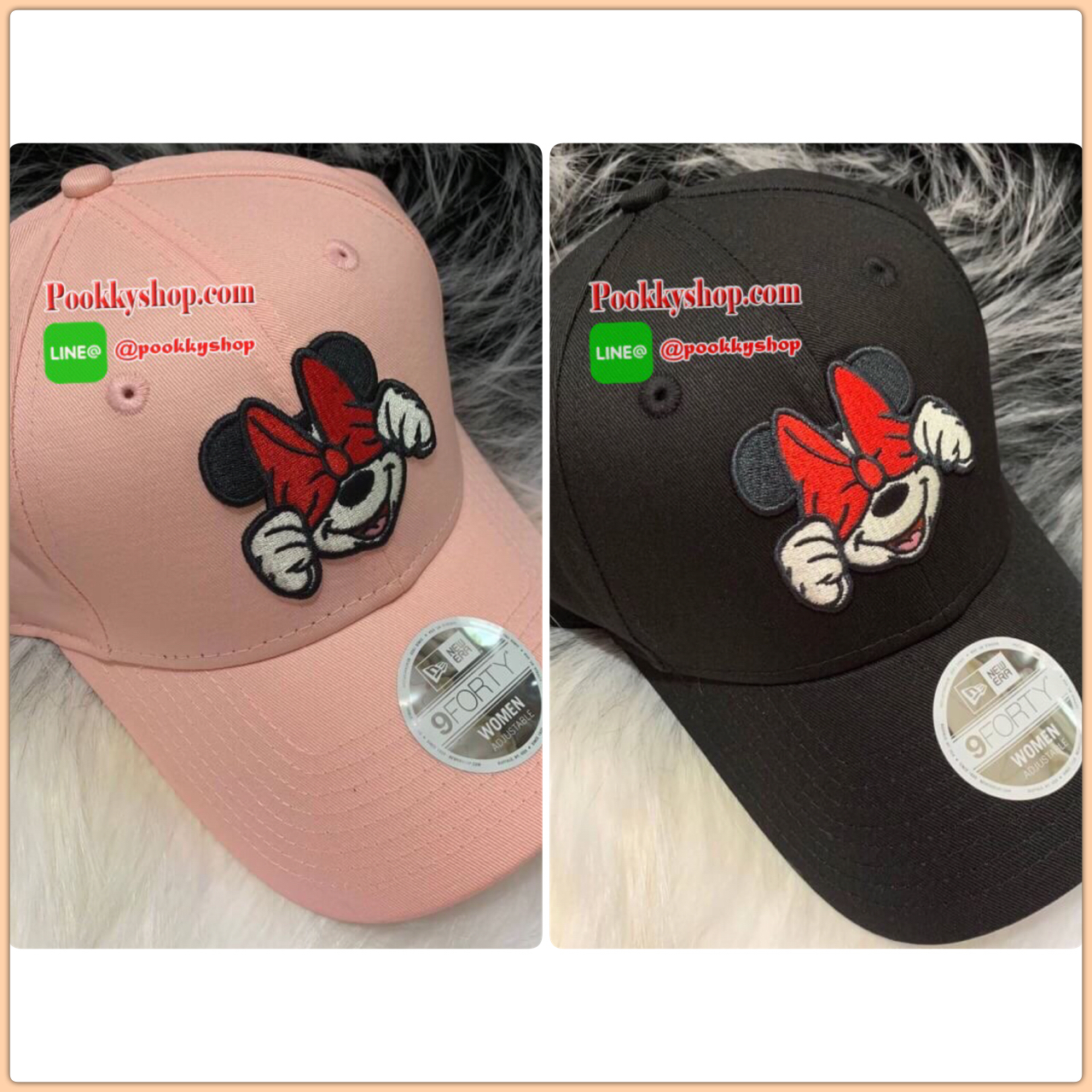 หมวก Mickey พร้อมส่ง ดำ ชมพู