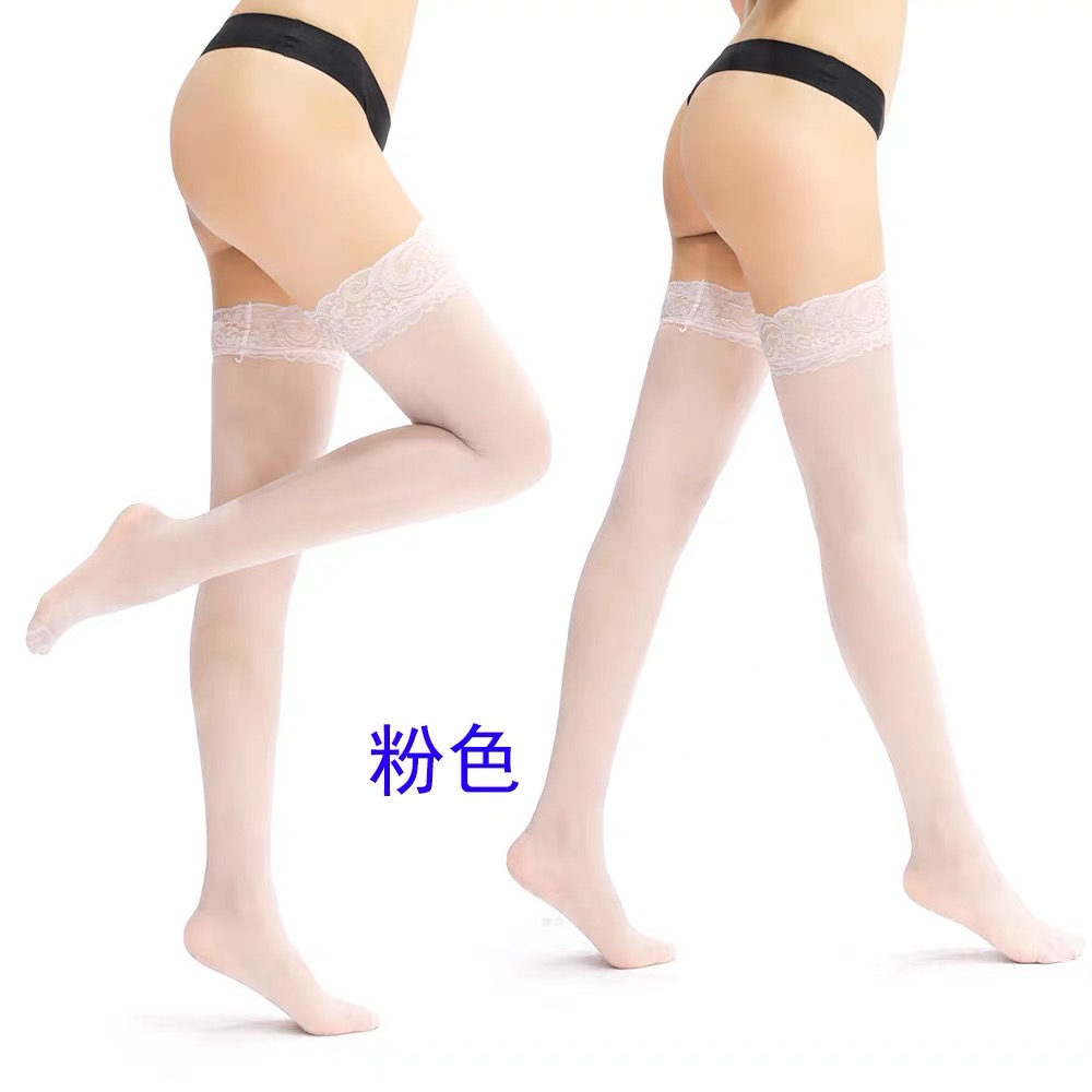 ถุงน่องเซ็กซี่ ถุงน่องซีทรู เนื้อบางเบา สีดำ ขอบลูกไม้ หนา 3 นิ้ว สไตล์สาวปารีส