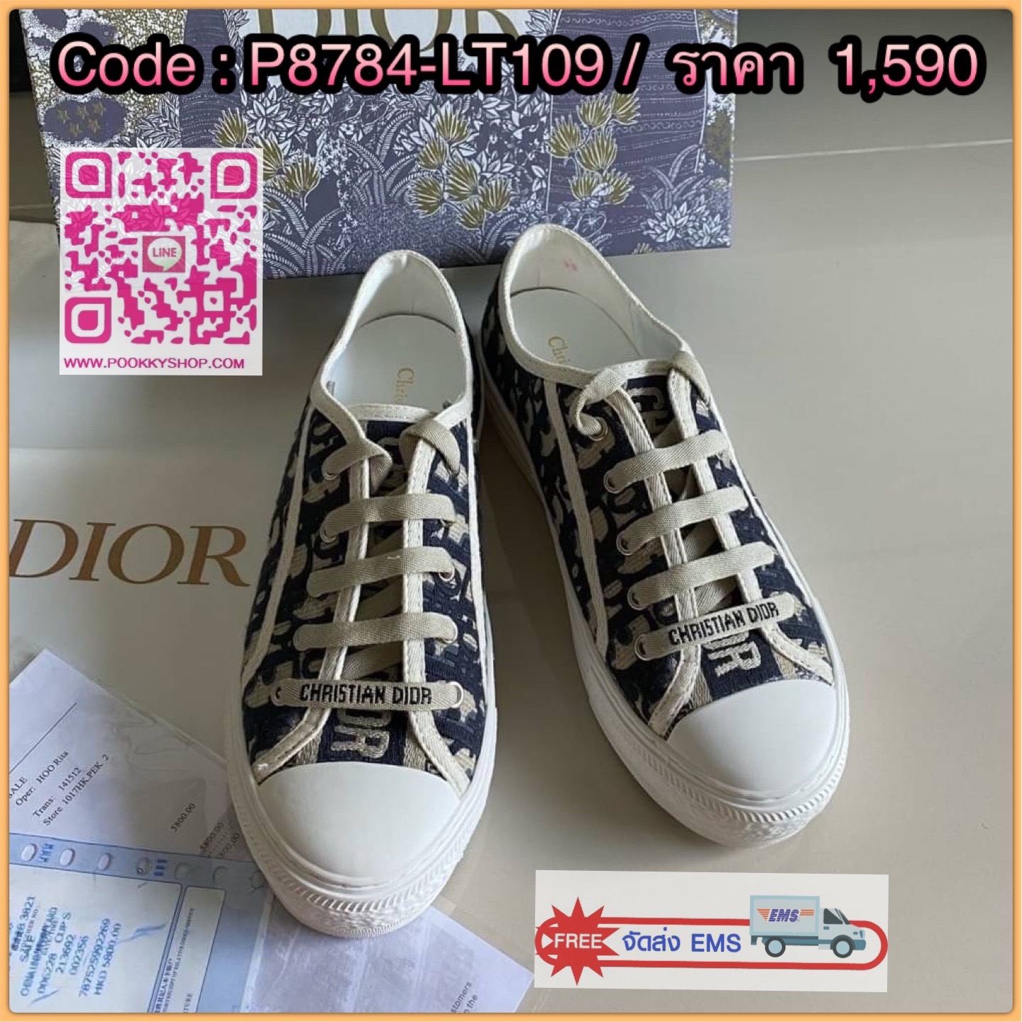 * รองเท้าผ้าใบ CHISTIAN DIOR💙💙 งานพร้อมส่งไม่ต้องรอพรีคะ 💋💋 Brand : CHISTIAN DIOR 🔥🔥🔥 ใครอยากสวยแบบคุณดิว ต้องมี ต้องจัดจ้า การันตีงานสวยมากค่ะ เกรด Hi-end ค่ะรองเท้าผ้าใบ CHISTIAN DIOR งานสวย เกรดพร