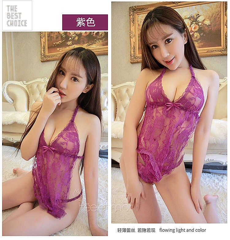 ชุดเซ็กซี่ ชุดนอน ซีทรู ลูกไม้สีแดง แบบคล้องคอ ทูพีซ แต่งระบายขอบ พร้อมจีสตริง ลูกไม้ แบบแหวกเป้า แต่งขอบระบาย สวยเซ็กซี่ เข้าชุด แบบเปรี้ยวจี๊ดส์ เข็ดฟันเลยจ้า 5 สี:ดำ/แดง/ขาว/ชมพู/ม่วง