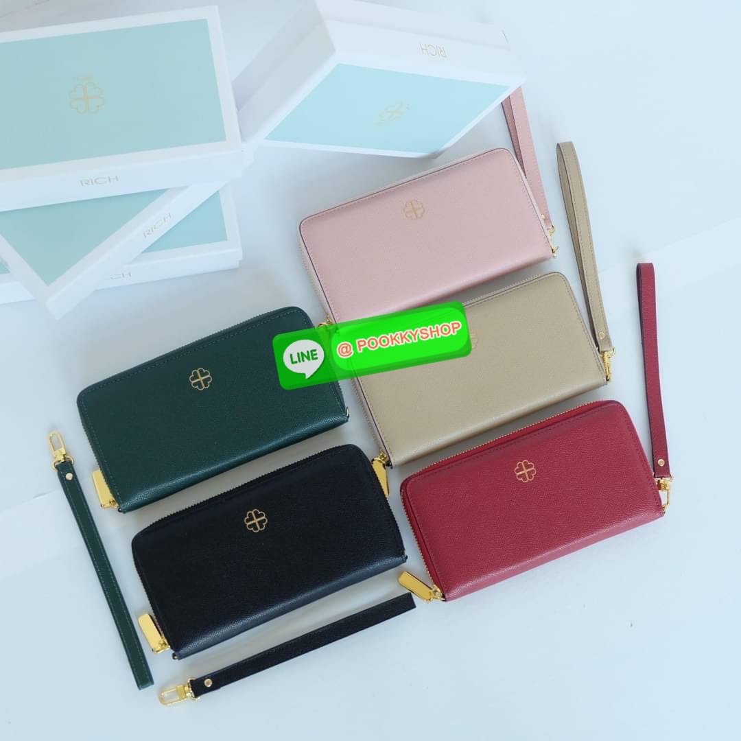 KEEP • Super Rich Collection 8 ( Long Wallet )• กระเป๋า สตางค์ขนาดยาว ซิปรอบ ภายใน จุของคุ้ม ใส่บัตร ใส่มือถือ มีช่องใส่เหรียญแยกอีกด้าน ใส่แบงค์พันได้ไม่ต้องพับ ใบจริงสวยมาก ได้ไปรับทรัพย์ทวีคูณแน่นอนค่ะ Don’t miss !!