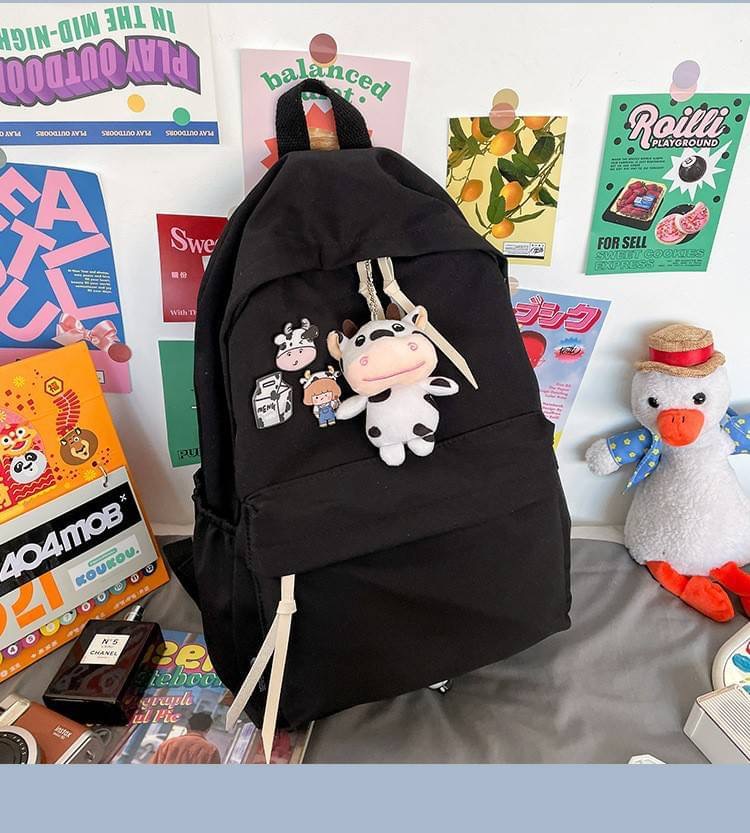 รุ่นใหม่ พร้อมส่ง!!!!!!! Angus backpack ต้อนรับปีวัวกับเป้น้องวัวแองกัส รุ่นนี้แถมฟรี! เข็มกลัด3ชิ้นตามภาพ และพวงกุญแจตุ๊กตาวัวทุกใบ