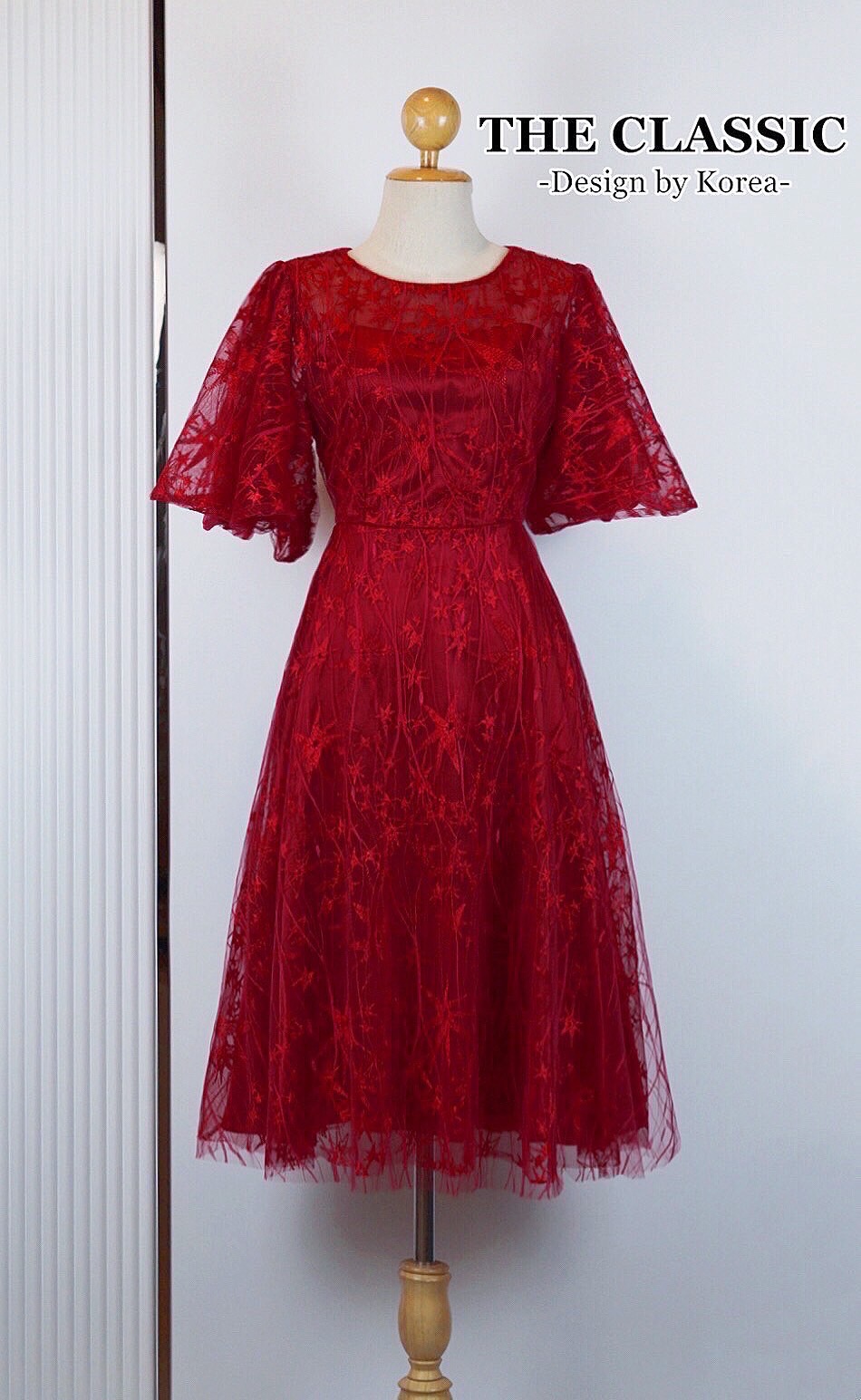 เดรสแฟชั่น เดรสแขนระบาย โบว์ผูกเอว ใช้ผ้าเนื้อดีหลายเนื้อผ้า หลายชั้น