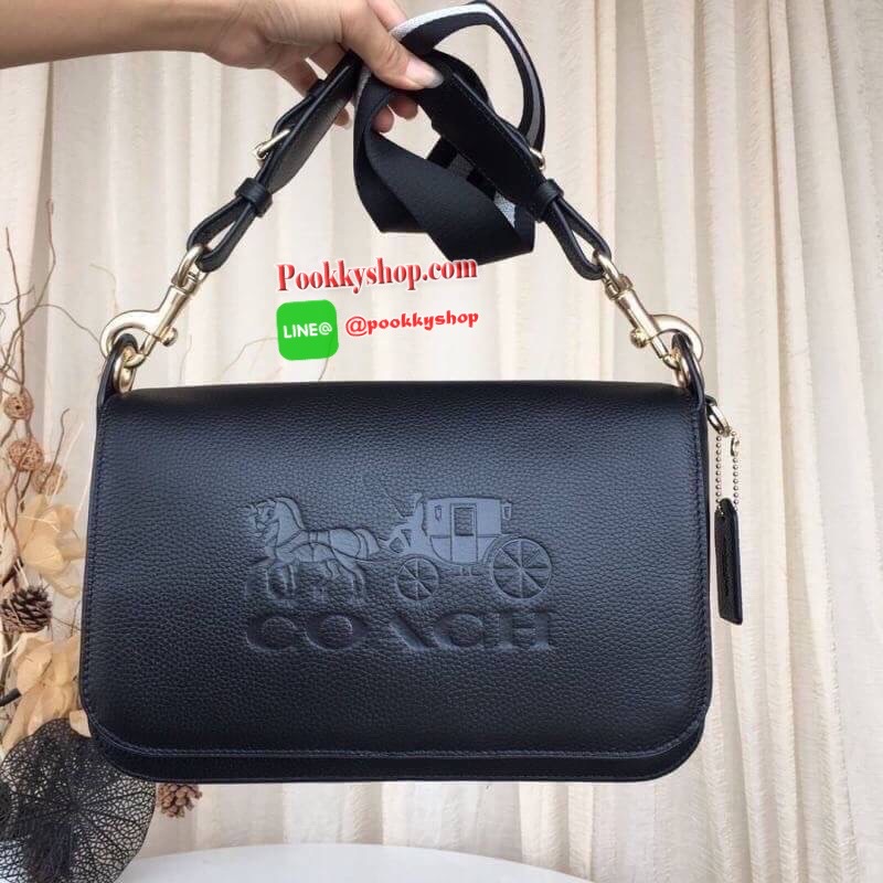 Coach Jess Leather Messenger Black