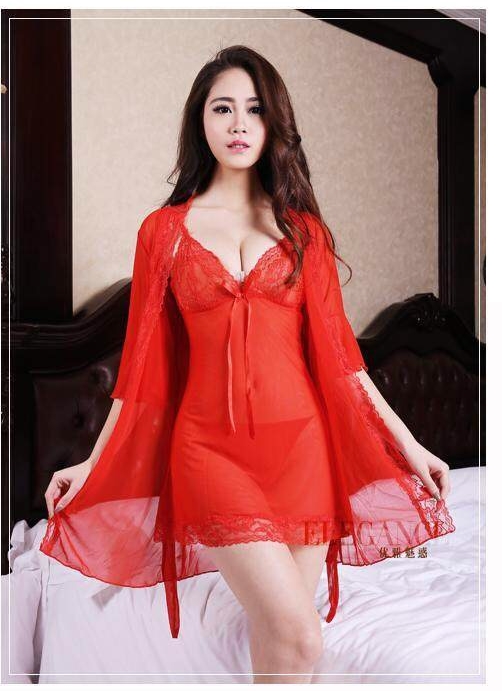 เซ็ทชุดคลุมนอน ลูกไม้ซีทรู แต่งระบายขอบ และลูกไม้ เนื้อผ้าทิ้งตัว สวยหรู PREMIUM GRADE สวยหรู เซ็กซี่ เย้ายวนสุดๆคะ +G-string แต่งลูกไม้เข้าชุดคะ Free Size