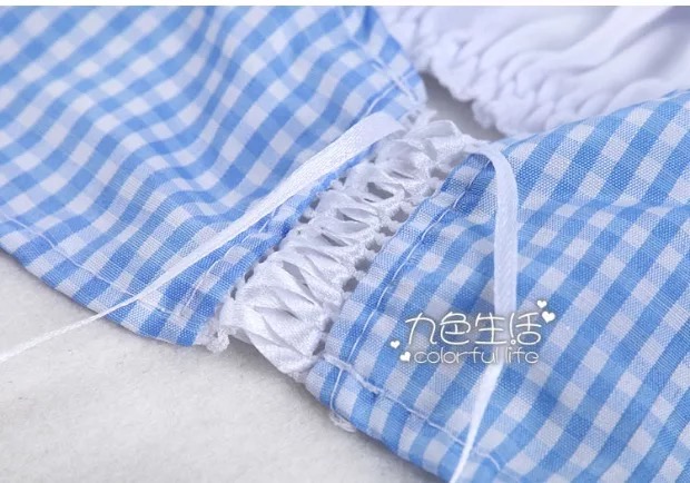 ชุดเมทสาว แสนสวย คอสเพลย์ ชุดสาวใช้ สุดเซ็กซี่สีฟ้าขาว +ผ้าคาดหัว และผ้ากันเปื้อน ในตัว สวยเก๋ น่ารักมากคะ