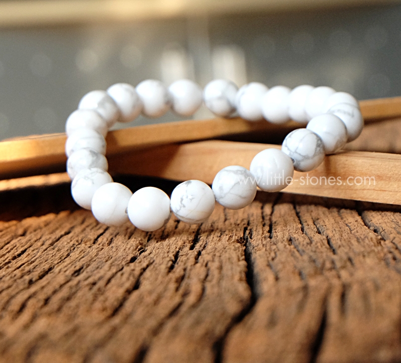 ++ Howlite - ฮาวไลท์ เม็ดกลม ขนาด 8 mm ++