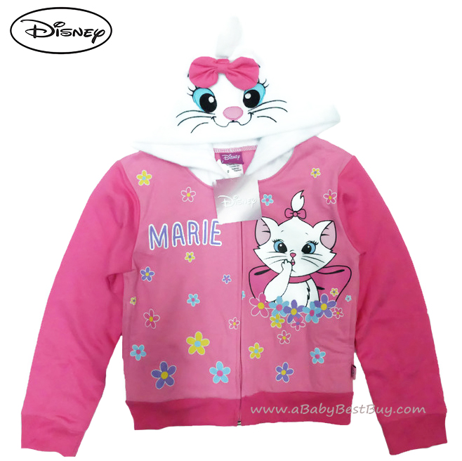 ฮ ( Size เด็ก 4-6-8-10-12-14 ปี ) Jacket Disney Marie เสื้อแจ็คเก็ต เสื้อกันหนาว แขนยาว เด็กผู้หญิง สกรีนลาย มารี สีชมพู รูดซิป มีหมวก(ฮู้ด)ใส่คลุมกันหนาว กันแดด ใส่สบาย ดิสนีย์แท้ ลิขสิทธิ์แท้