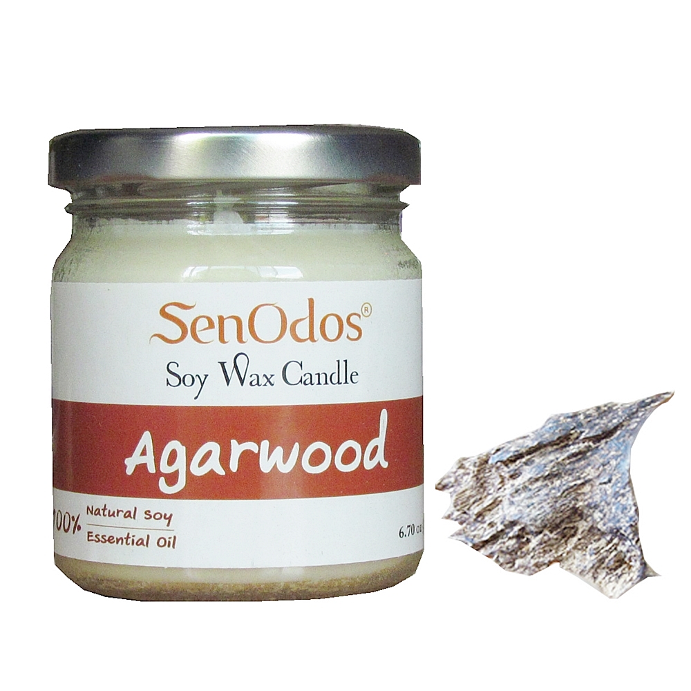 SenOdos เทียนหอม อโรม่า Agarwood Scented Soy Candle Aroma 190 g. -กลิ่นไม้หอมกฤษณาแท้