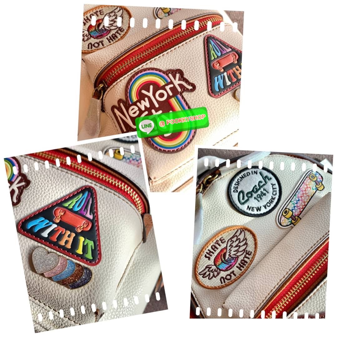 COACH CHARER BACKPACK WITH PATCHES ((CA137)) 🌈หลงรักเธอมากมาย เอาอะไรมาแลกก็ไม่ยอมจ้า🥱 ❣️กระเป๋าสะพายแบบมรหูหิ้ว วัสดุหนังแท้อย่างดี ลายหนังสวยมากๆ ละมุนมือมากๆค่ะ ❣️รุ่นนี้สามารถสะพายแบบเป้ได้//สะพายเฉียงด้านหลังได้//คาดมาด้