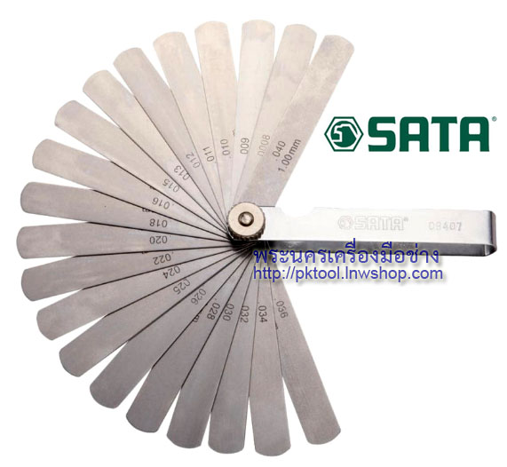ฟิลเลอร์เกจ 32 ใบ SATA (32 Pcs feeler gauge set) No.09407