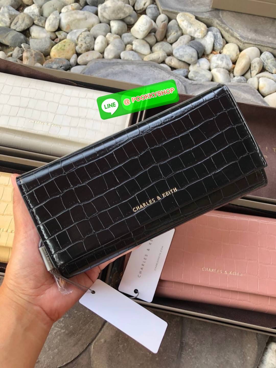 charles&keith กระเป๋าสตางค์ใบยาว คอลเลคชั่นใหม่ งานแท้Outlet หนังcroc