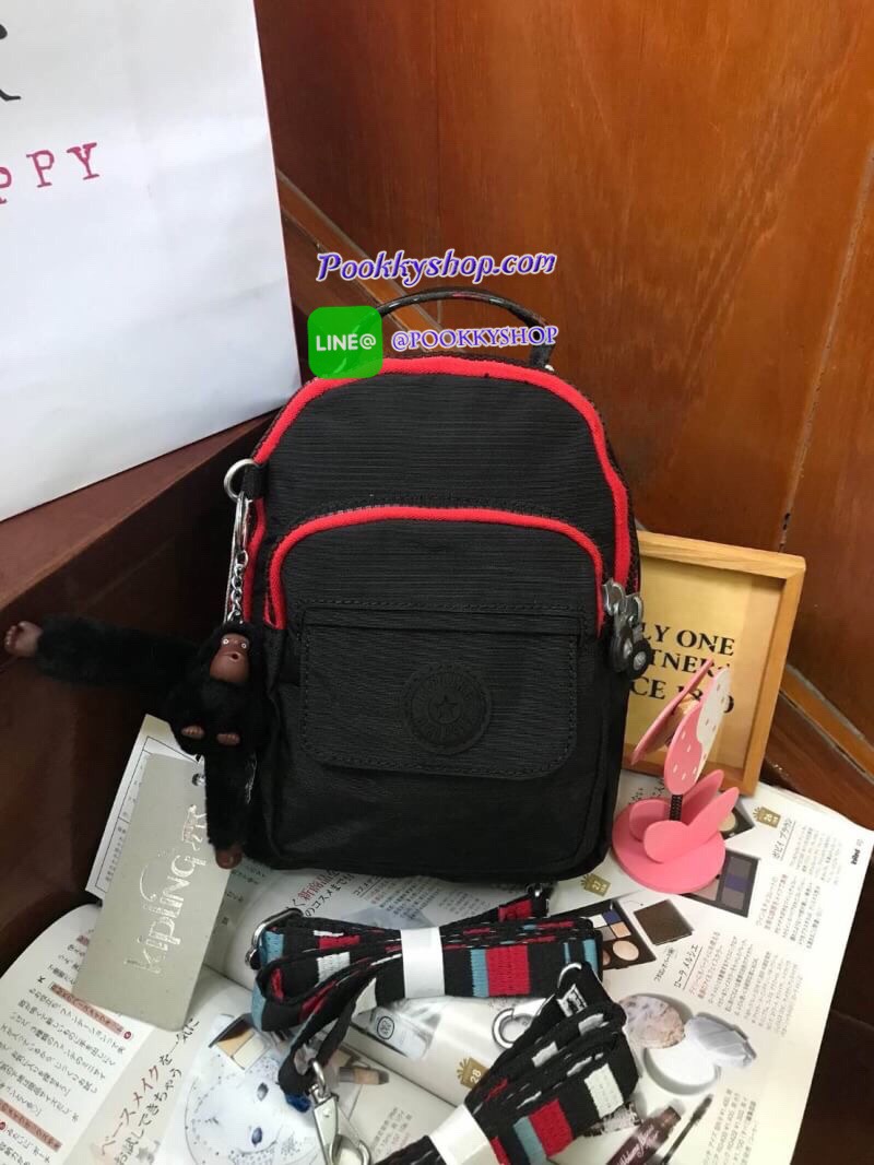 kipling alber solid Convertible mini backpack (HD7349) กระเป๋าเป้ขนาดมินิ สไตล์3in1 ที่สามารถถือ/สะพายข้างหรือเป็นเป้ก็ได้ มีช่องซิปใช้งาน2ช่อง ภายในแบ่งเป็นช่องเล็กใส่ของจุกจิก ด้านหน้าเพิ่มช่องเล็กเปิดปิดด้วยกระดุมแม่เหล็ก มาพร้อมพวงกุญแจลิงขนปุกปุยและส