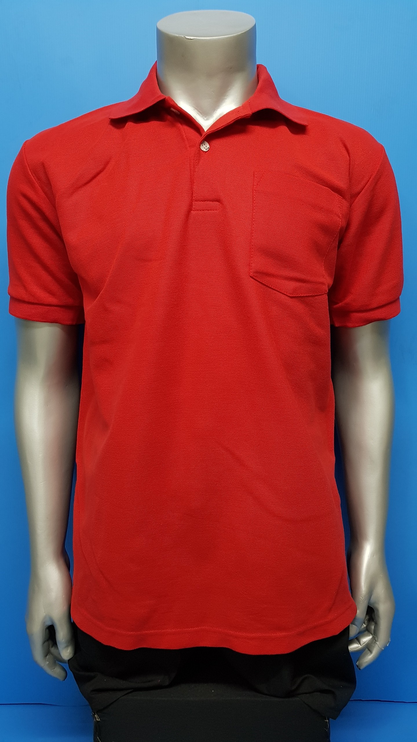 รหัส O25 : เสื้อยืดโปโลช่างสีแดงล้วน