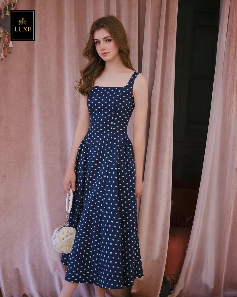 เดรสแฟชั่น เดรสเสื้อกล้ามแขนกุด กระโปรงบานทรงวงกลม แพตเทิร์นสวย