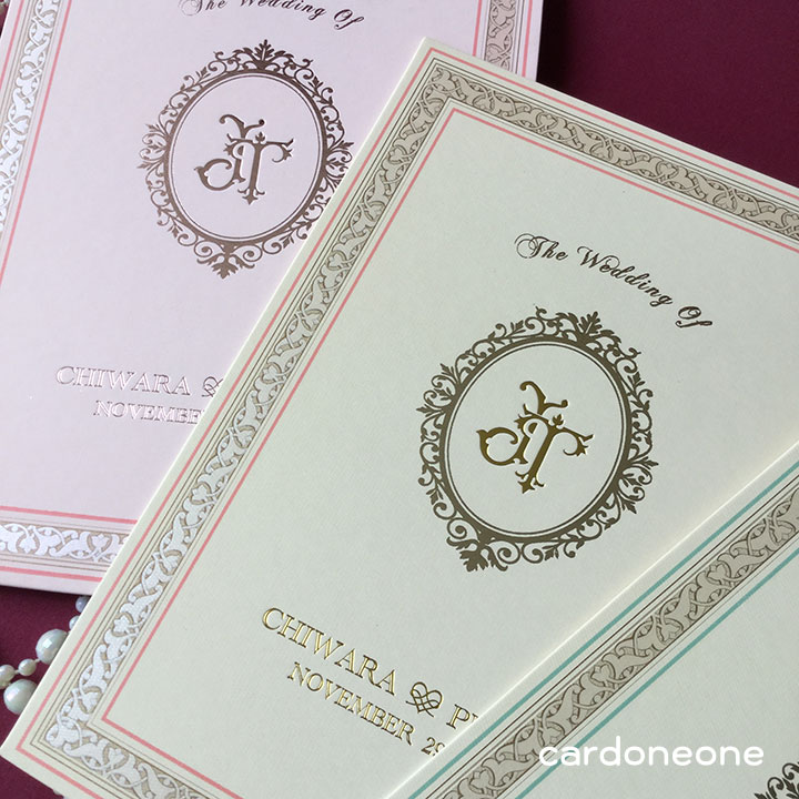 การ์ดแต่งงานวินเทจ แบบเข็งและหนา