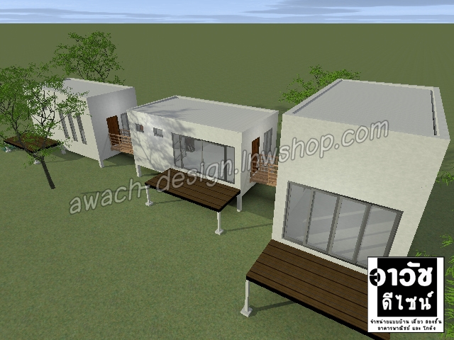 C0304 แบบบ้านพักอาศัย 1 ชั้น 3 ห้องนอน