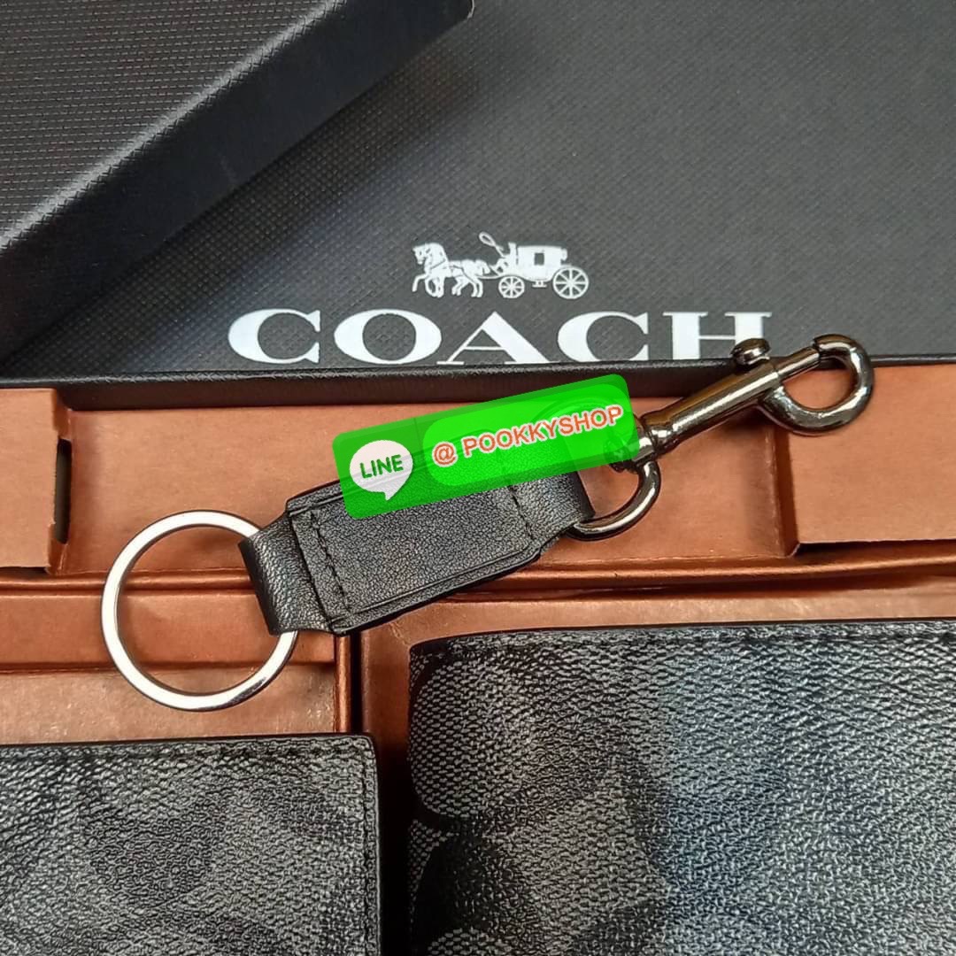 NEW IN💥>>มีกันหรือยัง ใช้แล้วหล่อมากน้า😎//>>COACH 3-IN-1 WALLET WITH VARSITY STRIPE WITH KEY FOB LIMITED BOX (COACH F24649)🍁กระเป๋าสตางค์ มี ID ใบลูก สำหรับใส่บัตรแยก มีพวงกุญแจ ใช้แล้วดูหล่อสุดๆ🔸️**จะใช้เอง หรื