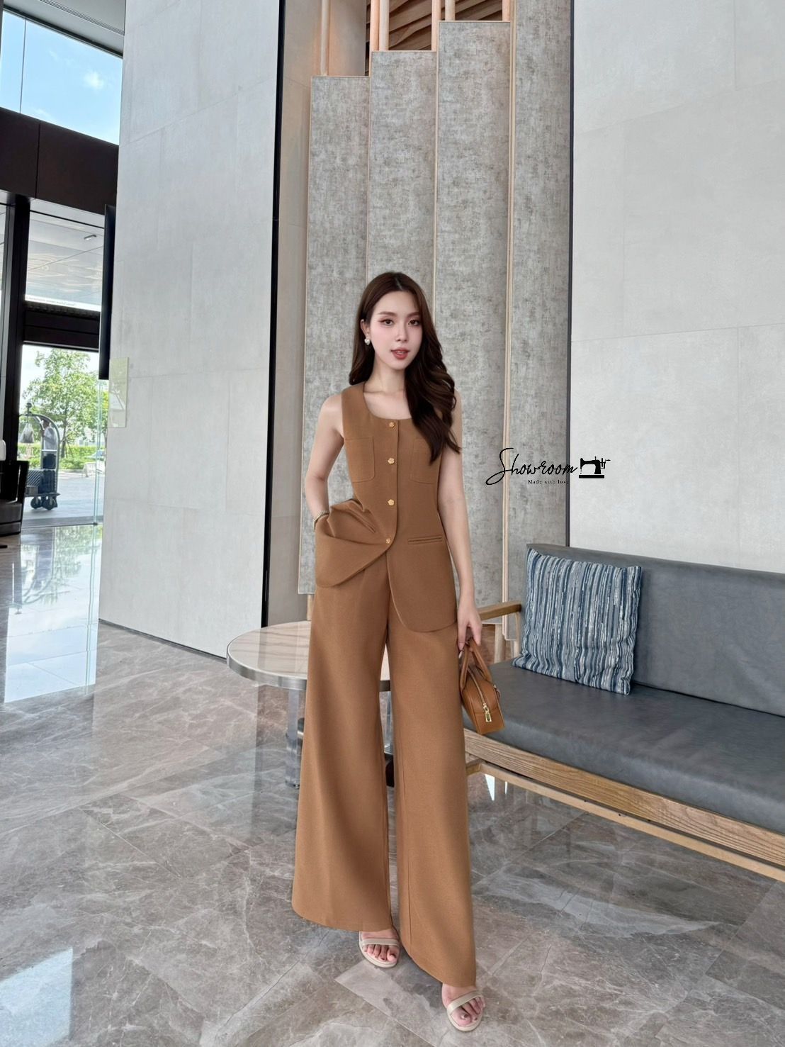 ชุดเซทแฟชั่น ชุดเซ็ทผ้าดีมาก บุซับ อัดกาว เสื้อ+กก.ขายาว ตัวเสื้อคัตติ้งเนี้ยบ