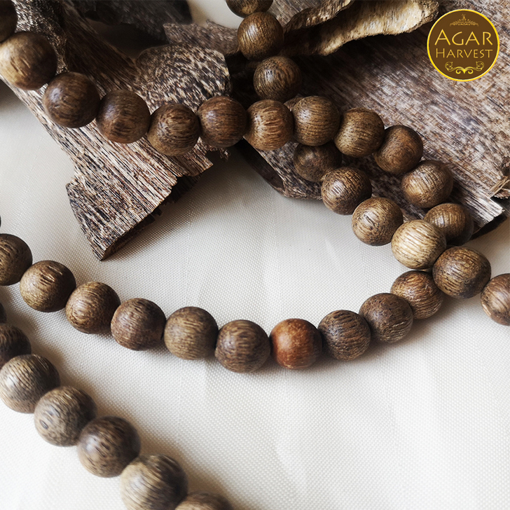 สร้อยข้อมือ ลูกปัด ลูกประคำ มาลา จากแก่นไม้หอมกฤษณา Agarwood Beads Bracelet (33 Beads) 10mm / Mala, Rosary 1 Unit