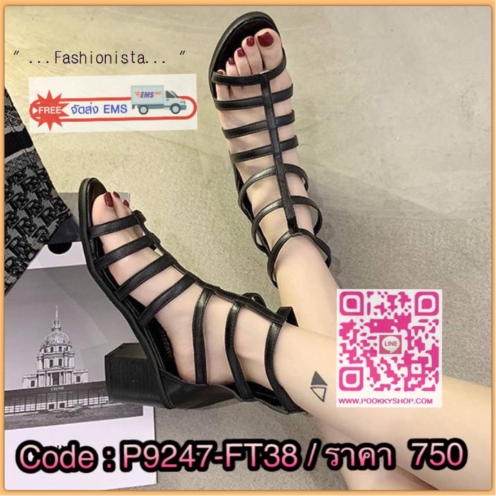 สินค้าล็อตใหม่มาถึง พร้อมส่งแล้วค่ะ NEW OPEN TOES ROMAN SANDALS SHORT BOOTS งาน Premium-Quality รุ่นขายตลอดกาล ดีหมดไวมากค่ะ!!! รองเท้าหนังสานทรงสั้นสไตล์โรมัน วัสดุ PU เนื้อหนาคุณภาพดี Cutting แน่นทรงสวยมาก ถอดใส่ง่ายด้วยซิปหลัง ส้นใหญ่สูง 2.5" สโลป