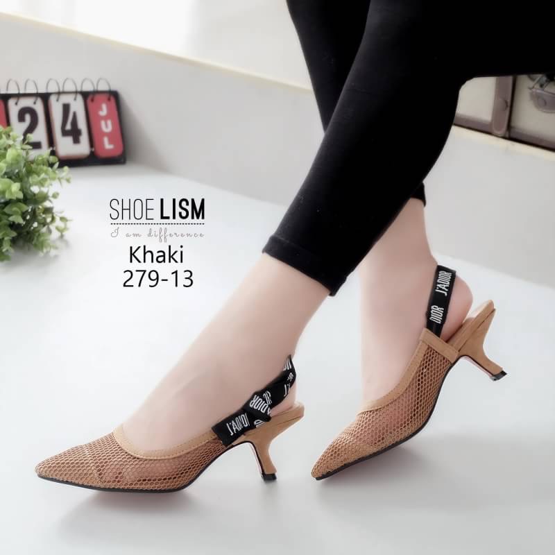 รองเท้าคัทชูส้นสูง สไตล์ซาร่าห์หน้าเรียว หนังตาข่าย รัดส้นยางยืด ใส่ง่าย กระชับเท้า สวยเรียบหรู ใส่สบายแมทสวยได้ทุกชุด ไม่ต้องบวกเผื่อค่ะ