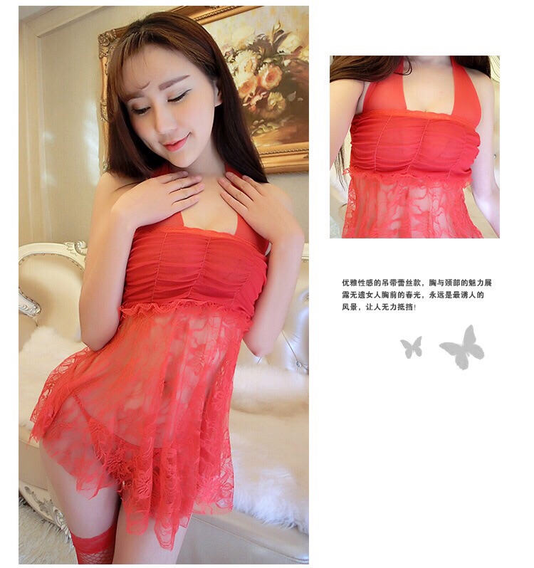 ชุดเซ็กซี่ คล้องคอ ผูกคอ สีดำ ช่วงบน แต่งสม็อคที่หน้าอก มีเชือกให้ผูกคอ ส่วนท่อนล่างเป็นผ้า ลูกไม้สีดำเกรดดี เนื้อผ้านุ่มลื่น มากๆ ใส่สบาย คะ แบบหรูหรา โชว์ความเซ็กซี่ แบบมีระดับมากๆ จ้า +G string เข้าชุดคะ