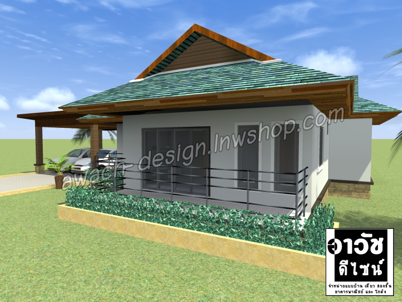 B118 แบบบ้านชั้นเดียว 2 ห้องนอน