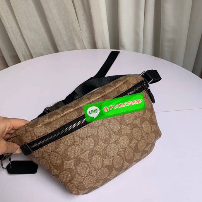 Coach GRADE BELT BAG IN SIGNATURE CANVAS (COACH C1411) Signature coated canvas and refined calf leather| Inside multifunction pocket| Zip closure, fabric lining| Outside zip pocket| Adjustable strap for wear at waist