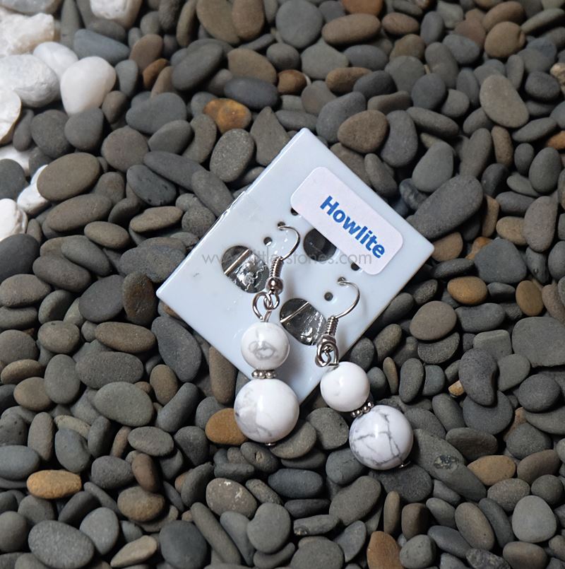 ++ ต่างหู Howlite ฮาวไลท์ ++