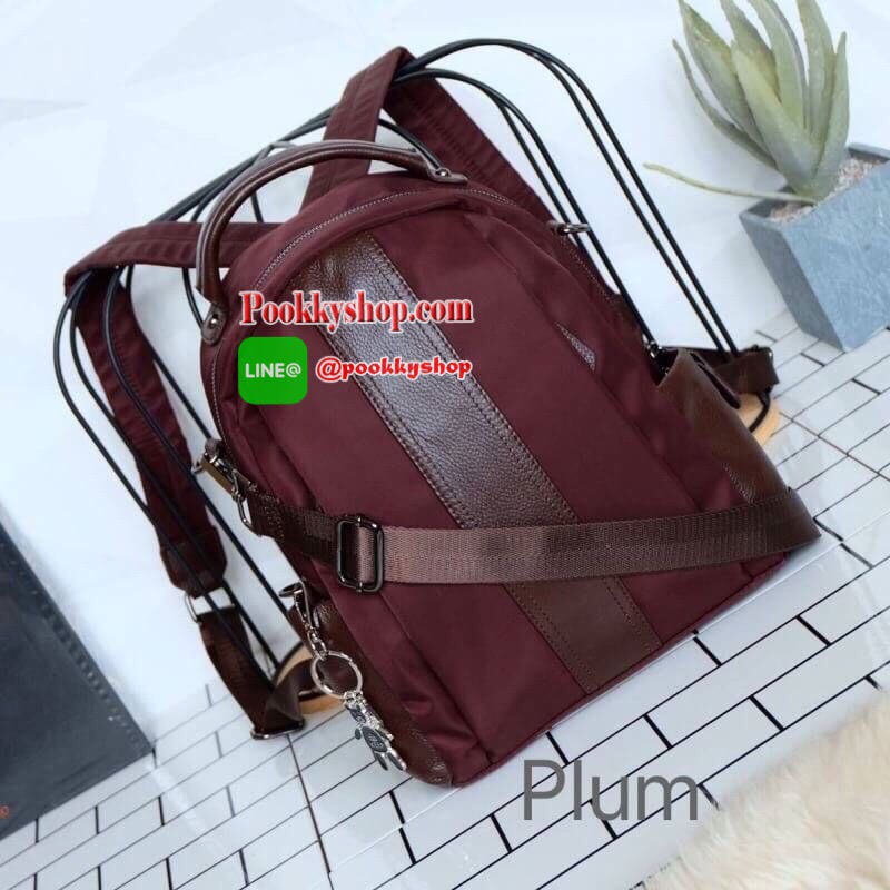 ทรงสวย ขายดีจนต้องทำ สีเพิ่มใหม่อีก 2 สีค่า กระเป๋าเป้ผ้าไนล่อนนาโนตัดขอบหนังแท้!!! ทรงน่ารักมากๆๆๆ จากแบรนด์ KEEP รุ่น Season backpack ใบนี้ มีสายสั้นสำหรับสะพายไหล่ให้ด้วยคะ